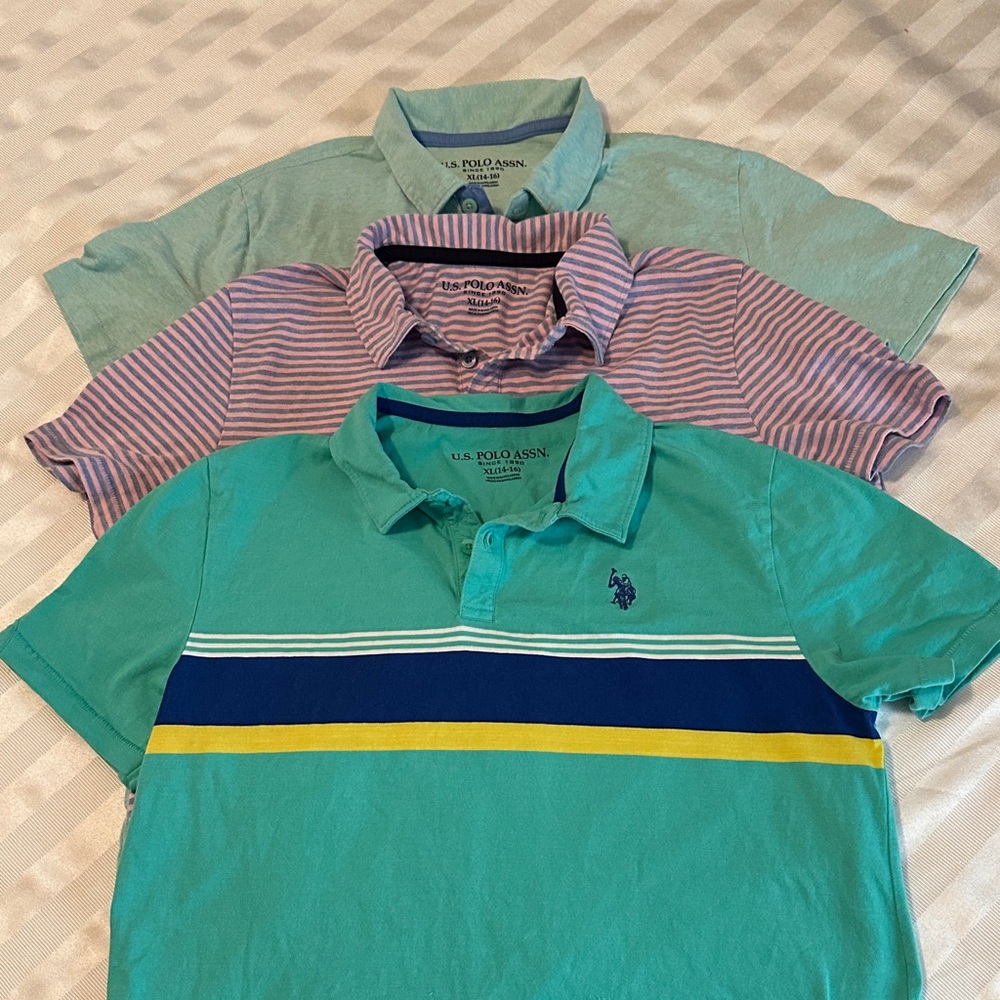 U.S. Polo Assn Boy's Polo Shirts - Bundle of 3